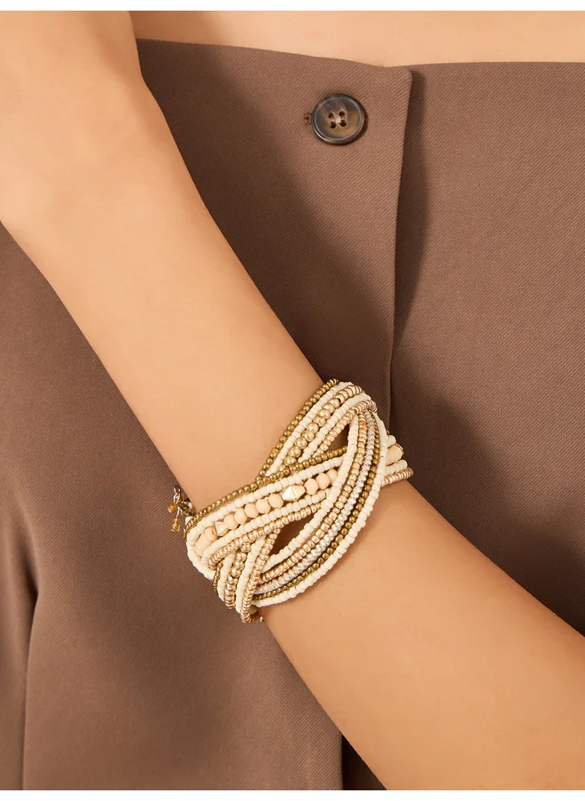 ستايلي Styli Beaded Cuffed Bangles