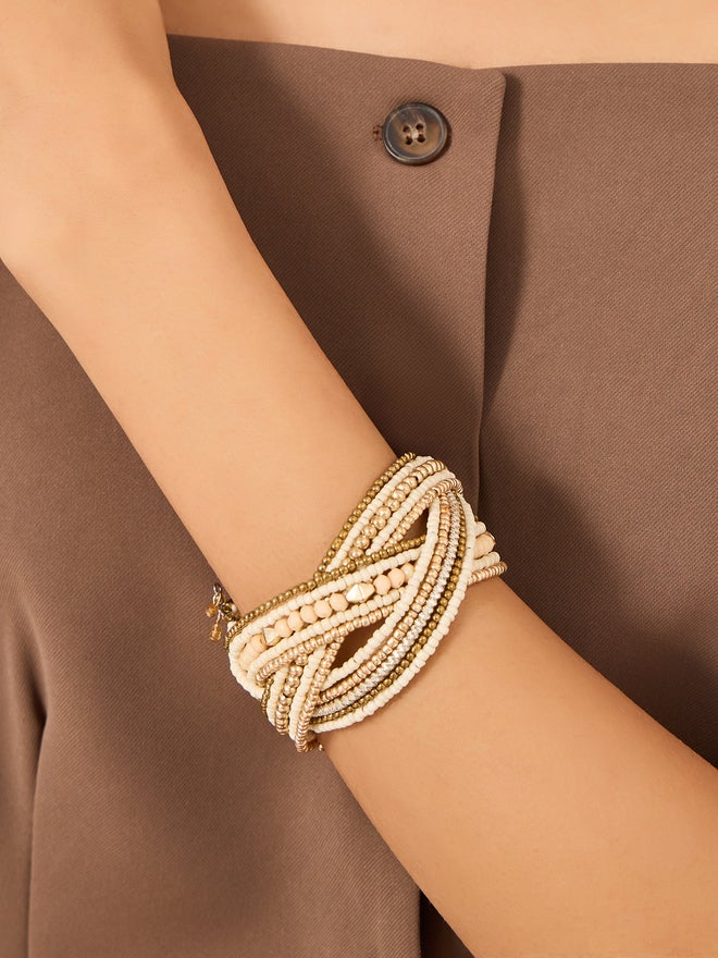Styli Styli Beaded Cuffed Bangles  - Image 1