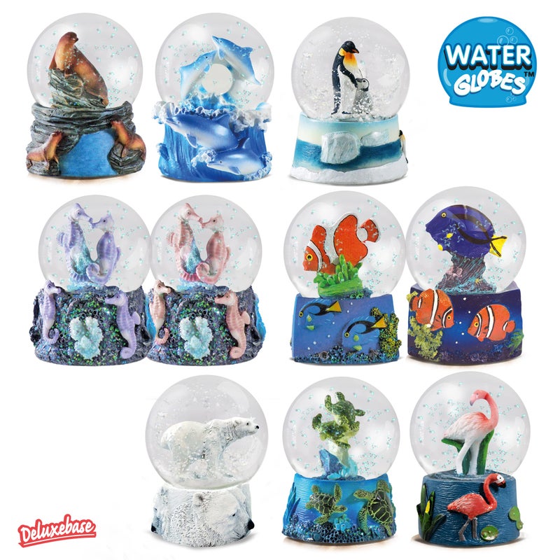  ديلوكس بايز كرة الماء - فلامنغو من Deluxebase. ثلج غلوب ديكور الحيوانات مع التماثيل فلامنغو. Glass Glitter Globe مع تماثيل الراتنج وقاعدة مصبوب. ديكورات منزلية ديكور الجدة وهدايا فلامنغو. - Image 3