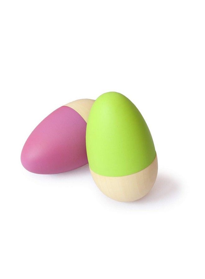 Shumee Wooden Egg Shakers (0 Years+)Set Of 2 (Purple Green) - Image 1