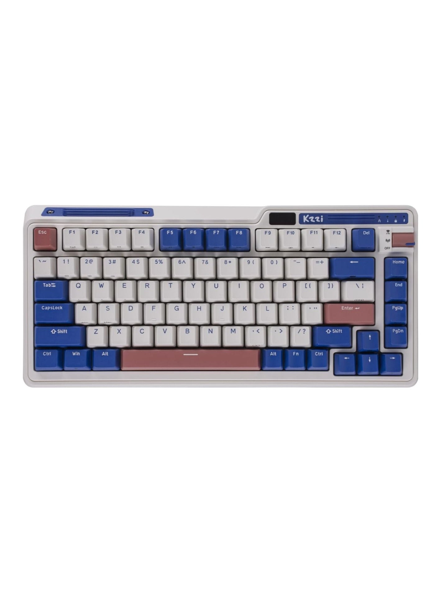 Kzzi K75 PRO Rhine River RGB 75% Wireless Gasket Tri-Mode Connectable Mechanical Keyboard, 82 Keys Hot Swappable Gaming Keyboard with Knob and Power Display, Custom Tactile Switches