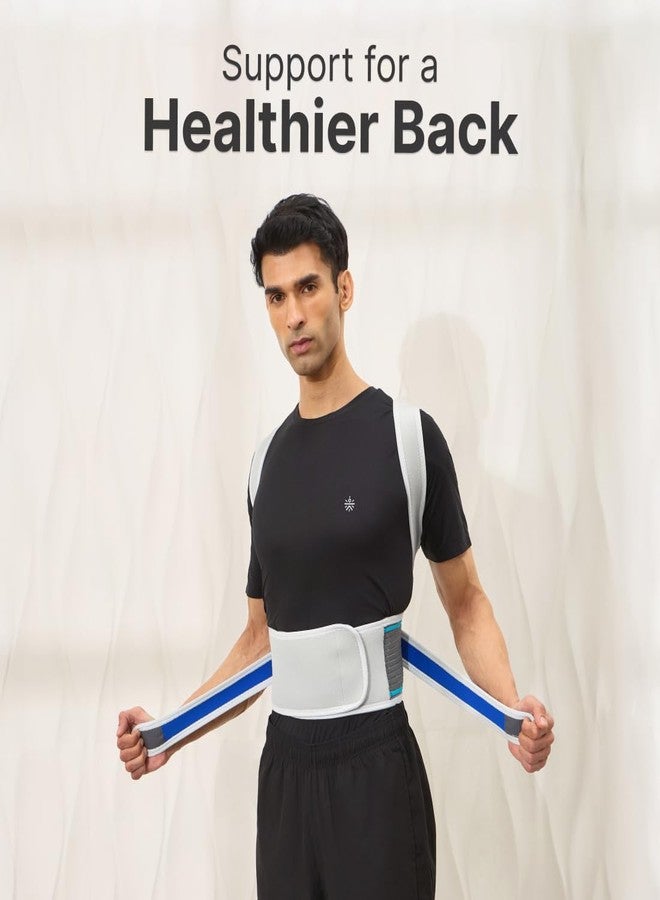 CULT Align Pro Posture Corrector Neoprene Foam Back Support Belt for Men & Women Adjustable Spine & Shoulder Brace Breathable, All-Day Comfort Upper Back, Neck & Shoulder Alignment Support - Grey - Image 2