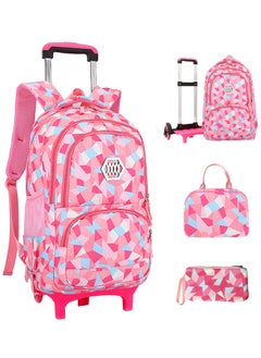 URbazaar 3-PCS Boys Rolling Backpacks Kids'Luggage Wheeled Backpack for School Boys Trolley Bags Roller Bookbag with Lunch Bag  - Image 1