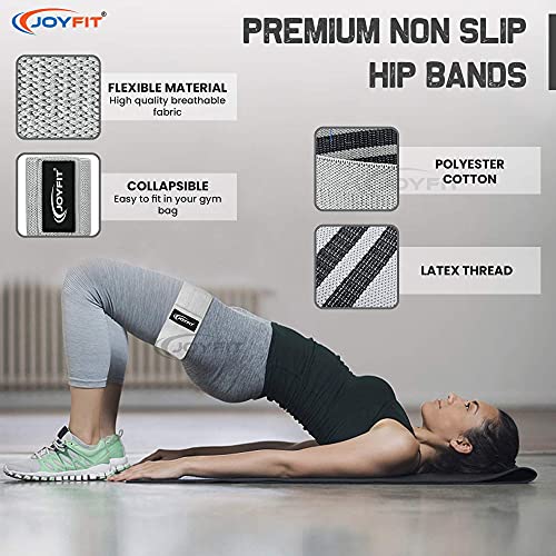 Joyfit Resistance Bands Set- Thick Wide Non Slip Elastic Hip Bands Set for Squat Glute Hip Thigh Workout Training,Stretch Exercise Loops for Home and Gym, Suitable for Men and Women[ 3Pc] (3 Pc Set) - Image 2