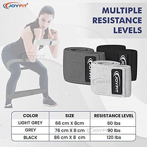 Joyfit Resistance Bands Set- Thick Wide Non Slip Elastic Hip Bands Set for Squat Glute Hip Thigh Workout Training,Stretch Exercise Loops for Home and Gym, Suitable for Men and Women[ 3Pc] (3 Pc Set) - Image 3