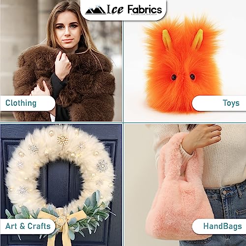 Ice Fabrics Faux Fur Fabric by The Yard - 60 Inches Wide Super Soft and Fluffy Shaggy Mohair Fur Fabric for Costumes, Apparel, Rugs, Pillows, Decorations and More - Pastel Rainbow - Half Yard - Image 3