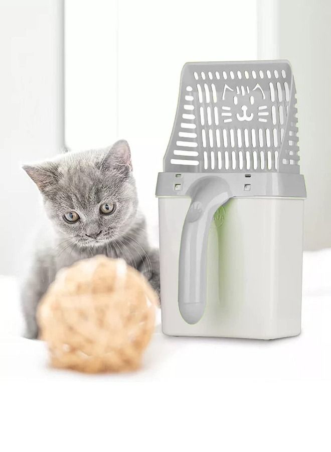 Meetion صندوق قمامة القطط 2 في 1 مع مغرفة قمامة - Image 1
