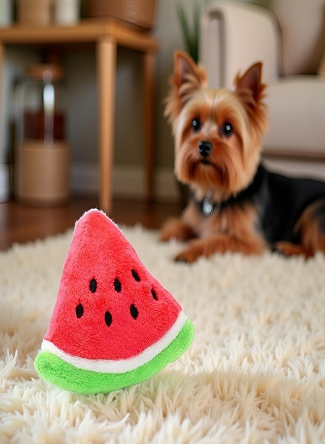 WaigN Red Pet Toy Chew Squeaker Squeaky Plush Cotton Triangle Ball Watermelon Sound Toys Puppies Small Dogs Useful and Deft, Dog Squeak Toys, Tiny Puppy Toys - Image 5