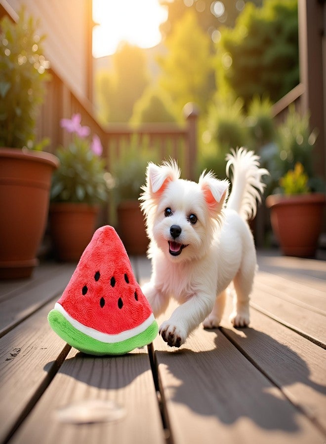 WaigN Red Pet Toy Chew Squeaker Squeaky Plush Cotton Triangle Ball Watermelon Sound Toys Puppies Small Dogs Useful and Deft, Dog Squeak Toys, Tiny Puppy Toys - Image 3