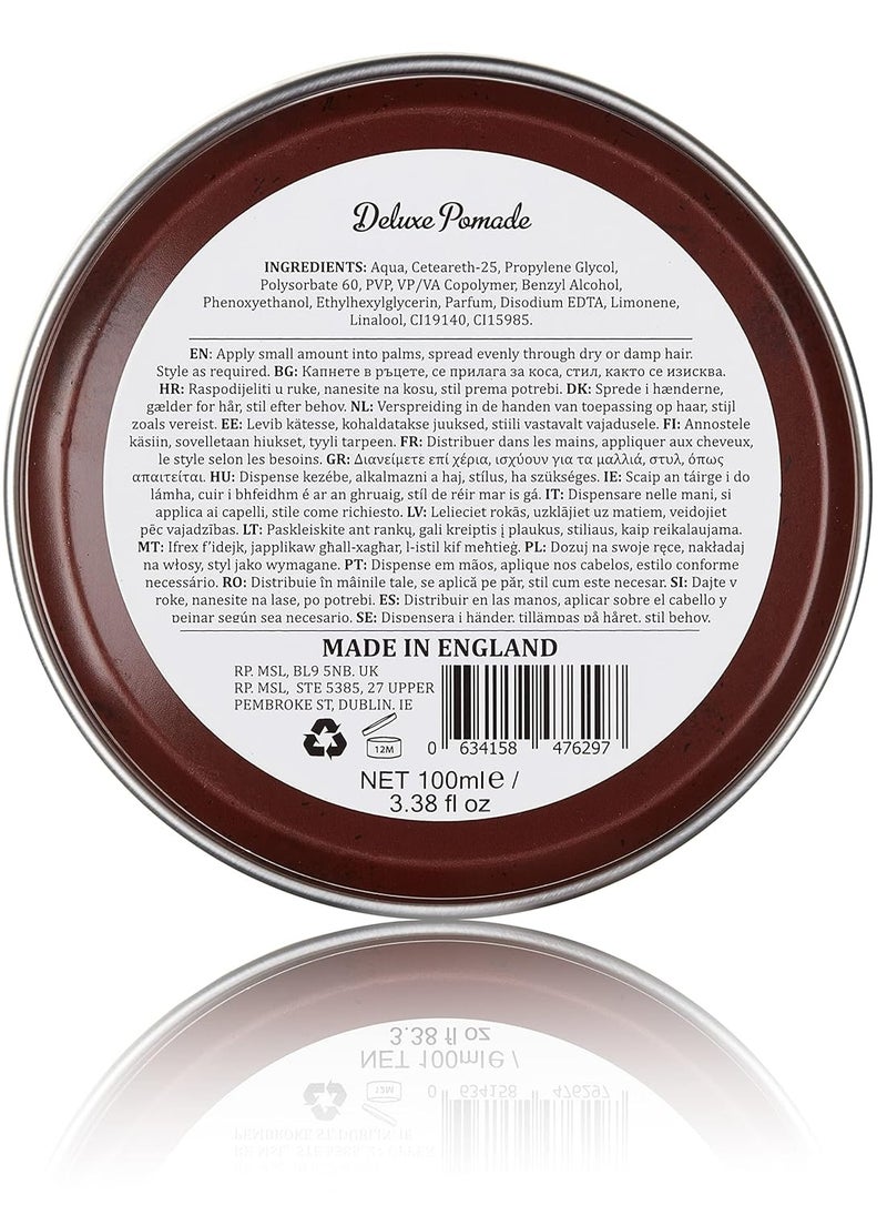 Dapper Dan Deluxe Pomade By Dapper Dan, Medium Hold Medium Shine, No Greasiness Or Flakiness, Citrus & Vanilla Fragrance 100ml  - Image 3
