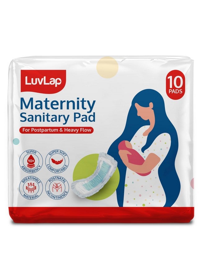 لوفلاب فوط الأمومة فائقة الامتصاص من لوف لاب، عبوة من 10 فوط، من عمر 0 إلى أسبوعين بعد الولادة، فوط ما بعد الولادة للتدفق الغزير، فوط صحية للنساء، فوط فائقة النعومة للتدفق أثناء الولادة، نزيف ما بعد الولادة - Image 1
