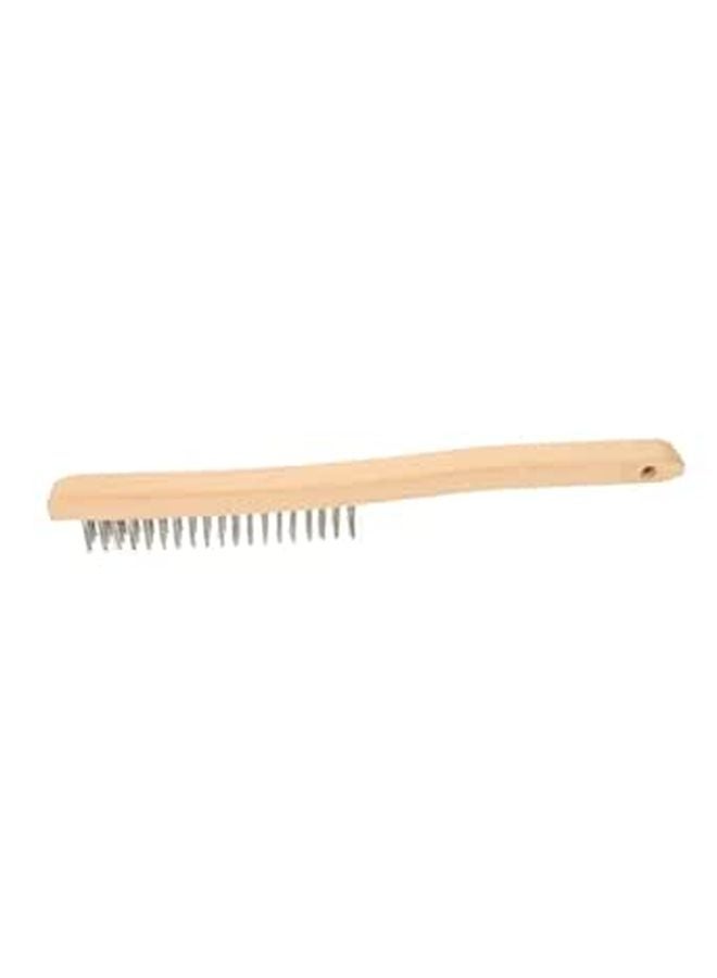 Heavy Duty Stainless Steel Wire Brush Wooden Handle Rust Removal Cleaning Scrub Tool - Image 1
