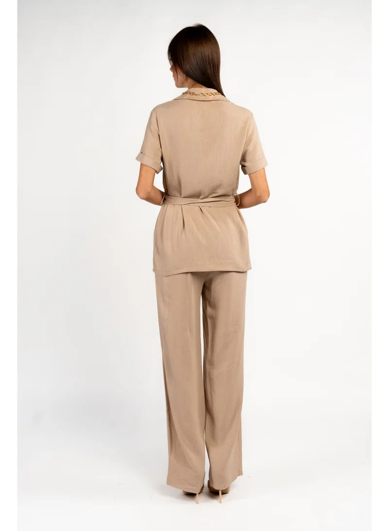 Fashonara Linen Beige Co-Ord Set