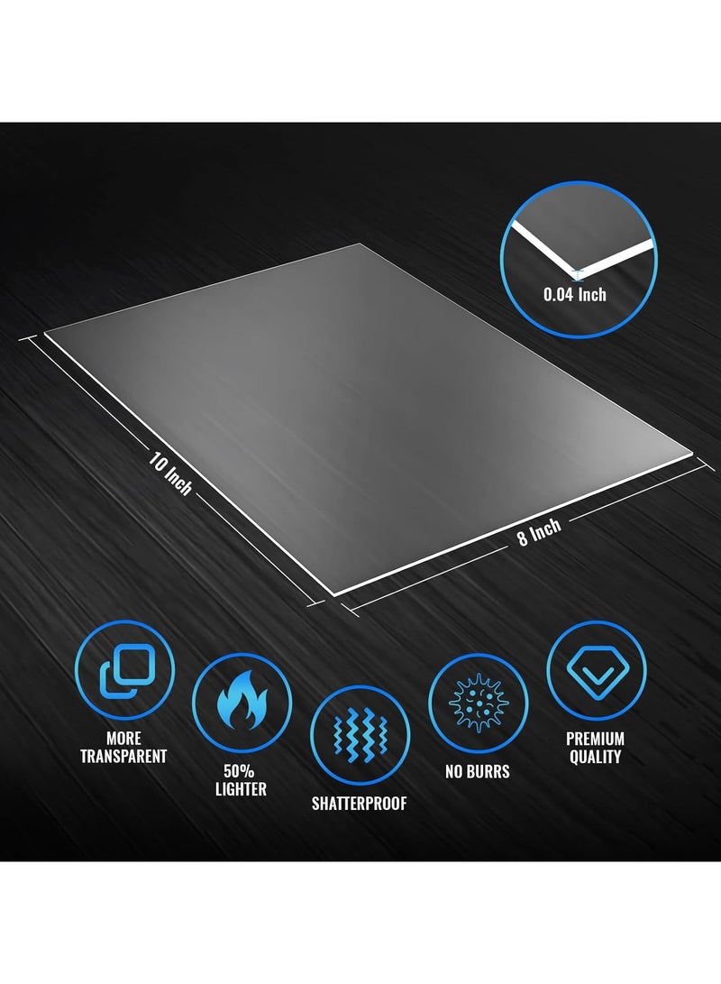 TPGP 10-Pack 8" x 10" Clear Acrylic Sheets, 0.043" Thickness (1.0mm - 1.2mm) - Plexiglass Panels for Picture Frame Glass Replacement, Display Projects, and Painting  - Image 4