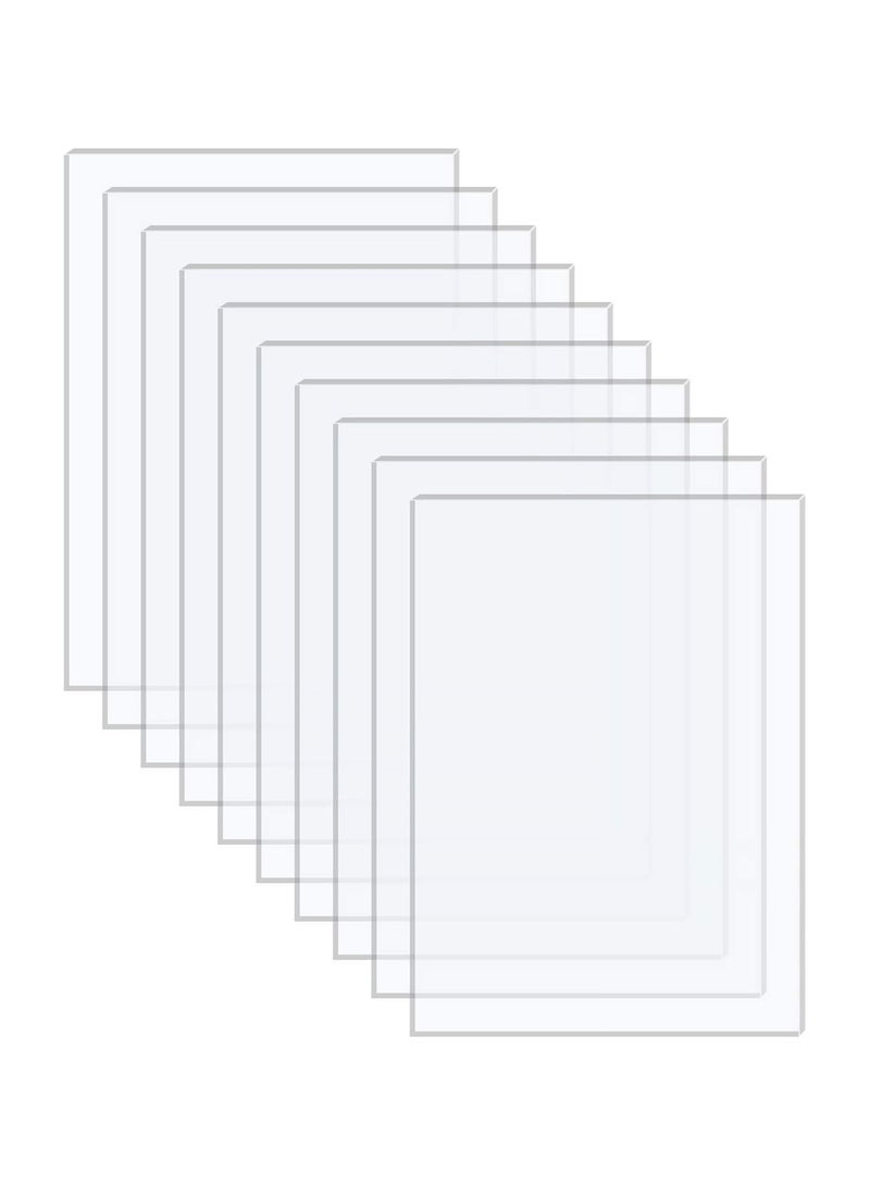 TPGP 10-Pack 8" x 10" Clear Acrylic Sheets, 0.043" Thickness (1.0mm - 1.2mm) - Plexiglass Panels for Picture Frame Glass Replacement, Display Projects, and Painting  - Image 1