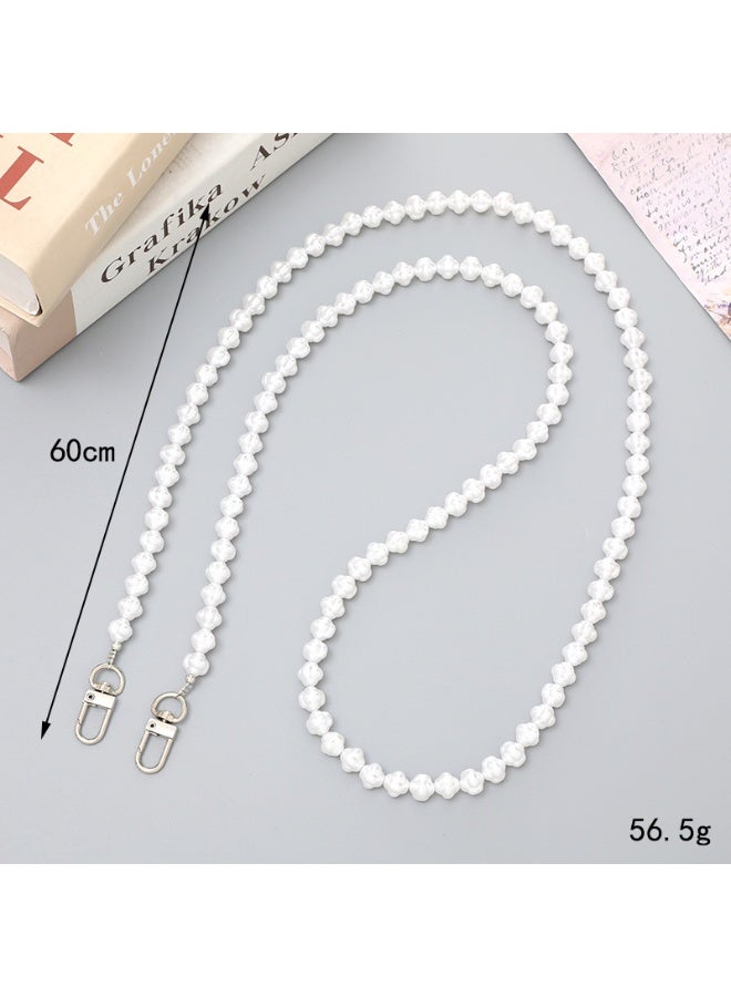 NIBEMINENT Phone Charm/ Chain Strap for Women Girls,K1704 Hand Strung Pearls Cell Phone Case Lanyard Wrist Strap