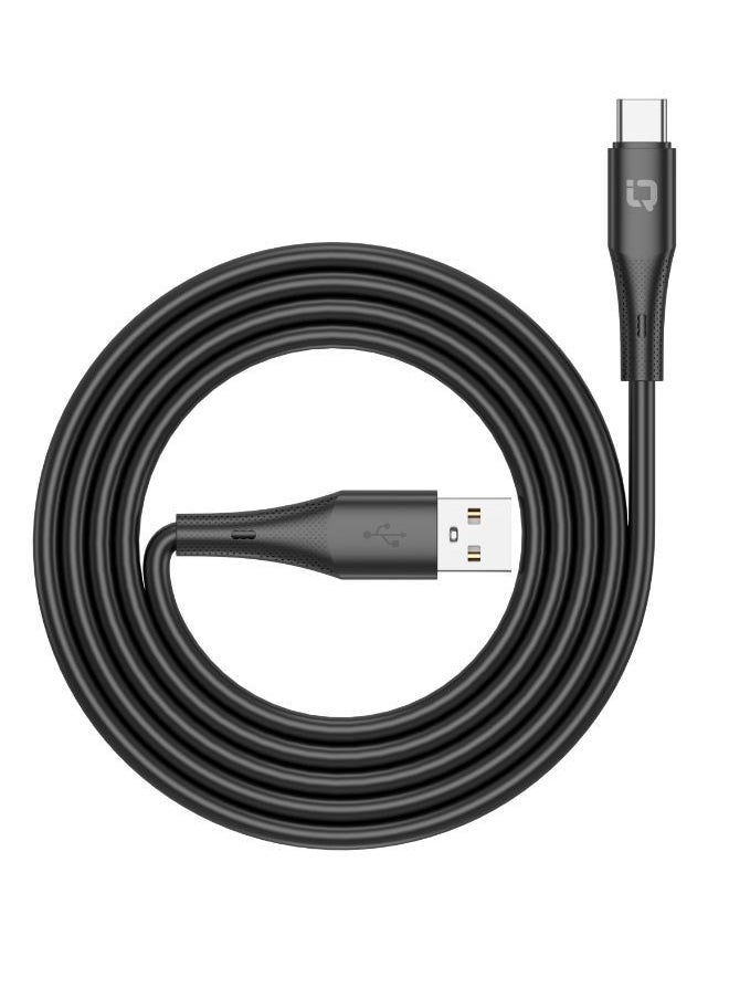 IQ TOUCH IQ TOUCH 1M USB-A to USB-C Charging Cable | 65W Fast Charge, Durable Braided & Aluminum Build, 480Mbps Data Transfer, Tangle-Free, Overcharge Protection, Black, NANOFLEX-Si-C  - Image 2