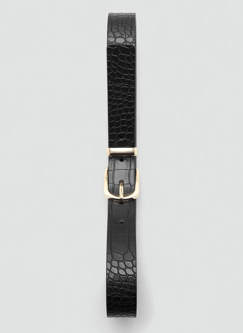 MANGO Croco faux-leather belt