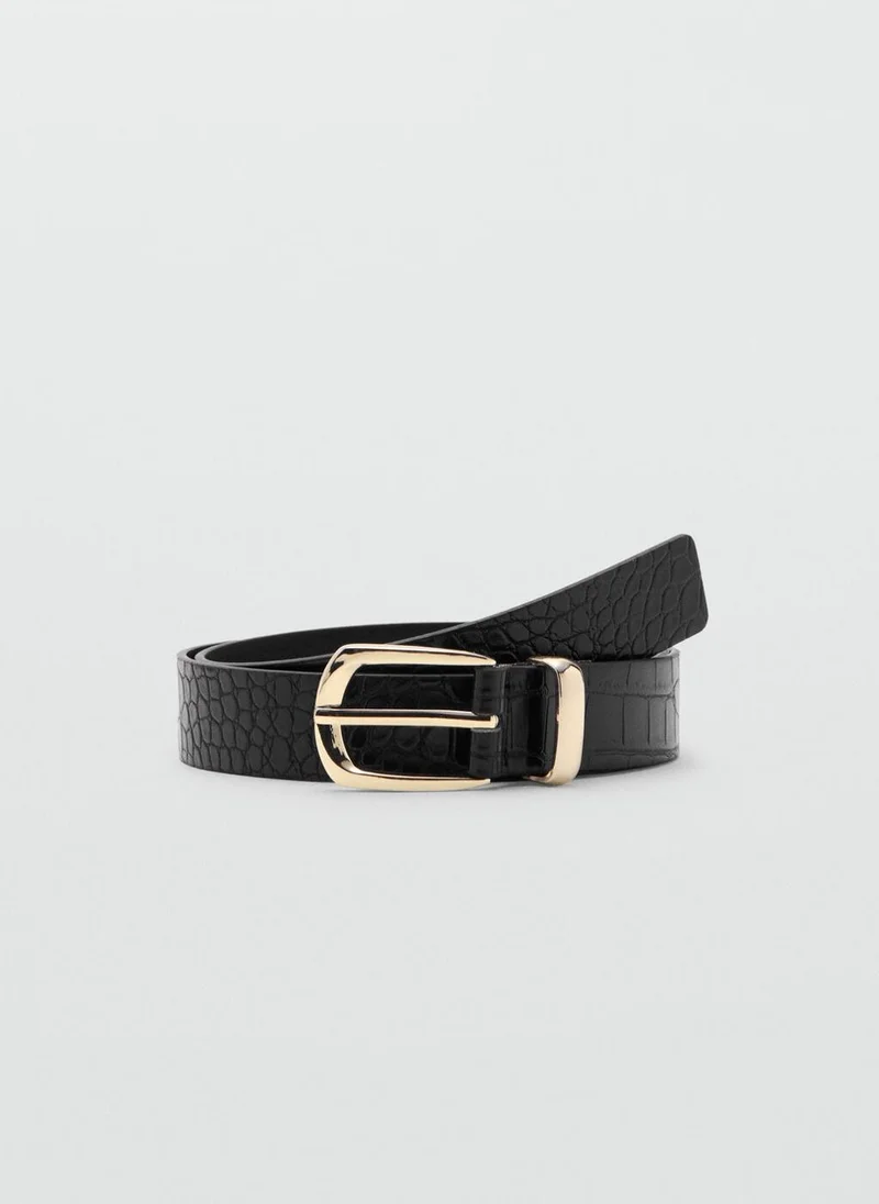 MANGO Croco faux-leather belt