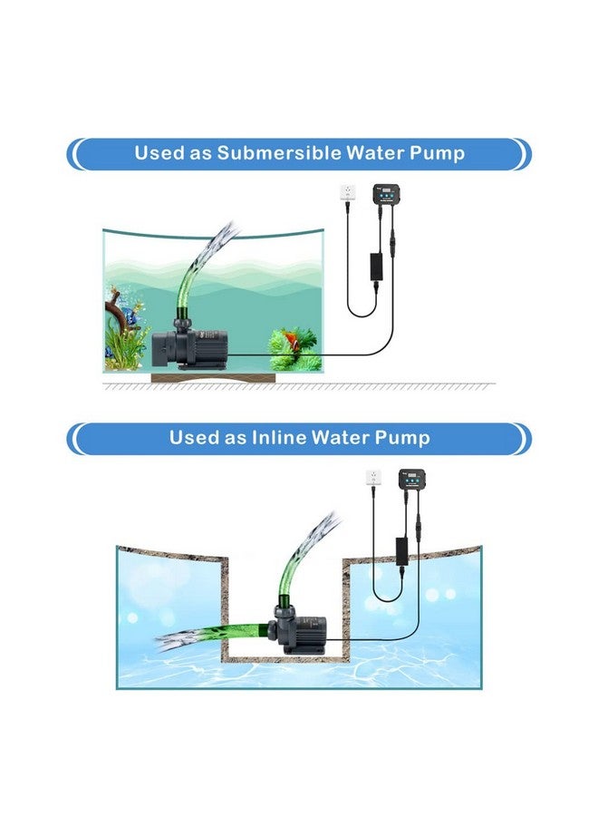 هايغر مضخة مياه هيغر 24 فولت تيار مستمر، مضخة مياه مالحة مدمجة/غاطسة مع وحدة تحكم بشاشة LCD، مضخة إرجاع 1350 جالون في الساعة لحوض الشعاب المرجانية - Image 3