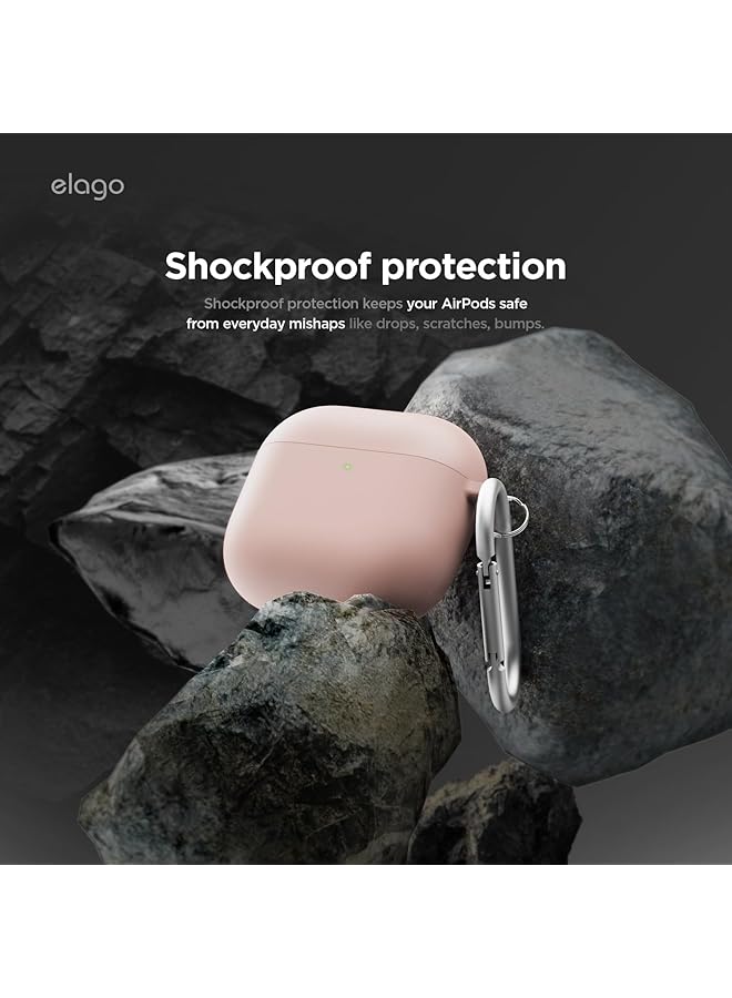 Elago Liquid Hybrid Hang Compatible With Airpods 4 Case Cover 2024 With Carabiner Pink - Image 3