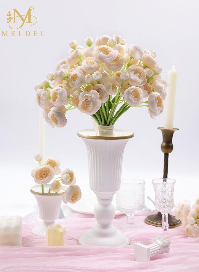 Meldel 32Pcs Ranunculus Artificial Flower, Faux Light Champagne Ranunculus Flowers for DIY Bouquet, Bulk Fake Peony Wedding Filler Flowers for Centerpieces Arrangements Bridal Shower Decorations - Image 4