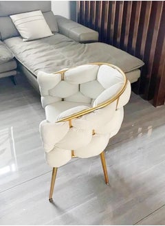 fashionhome Multipurpose Luxury Bubble Shape Accent Chair Upholstered Ergonomic Design Office Chair Single Back Sofa Chair with Armrest for Living Room Bedroom Office 45x35x76 cm  - Image 5