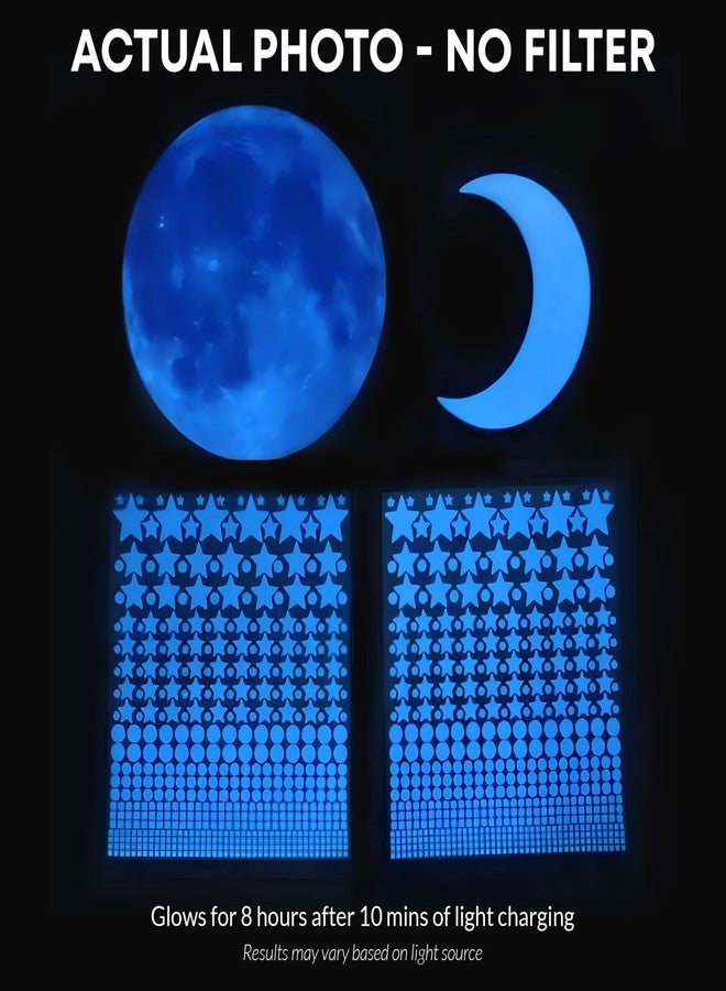 LUMOSX Glow in The Dark Stars for Ceiling - 1050 Pcs with Bonus Constellation E-Book & Moons | Glow in The Dark Stickers for Kids Room Decor Ceiling Stars (Blue) - Image 4