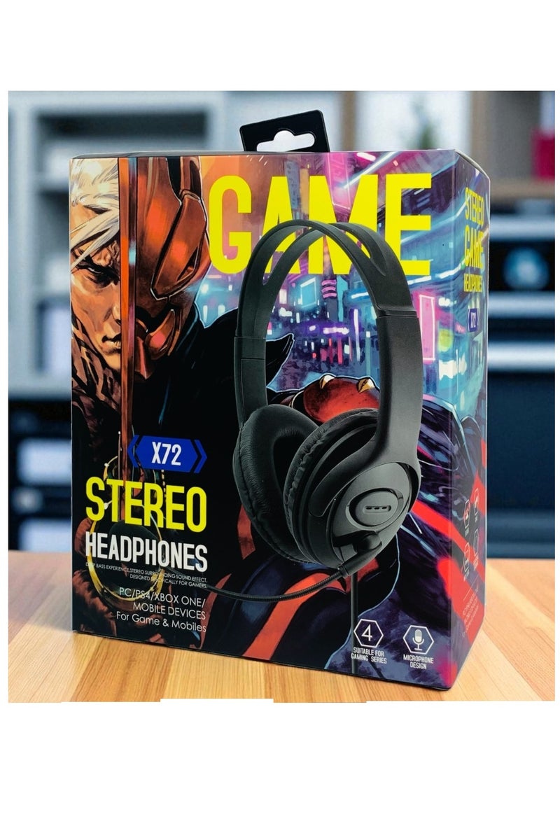 Headphone with Microphone Noise Cancelling Over Ear Wired Headphone