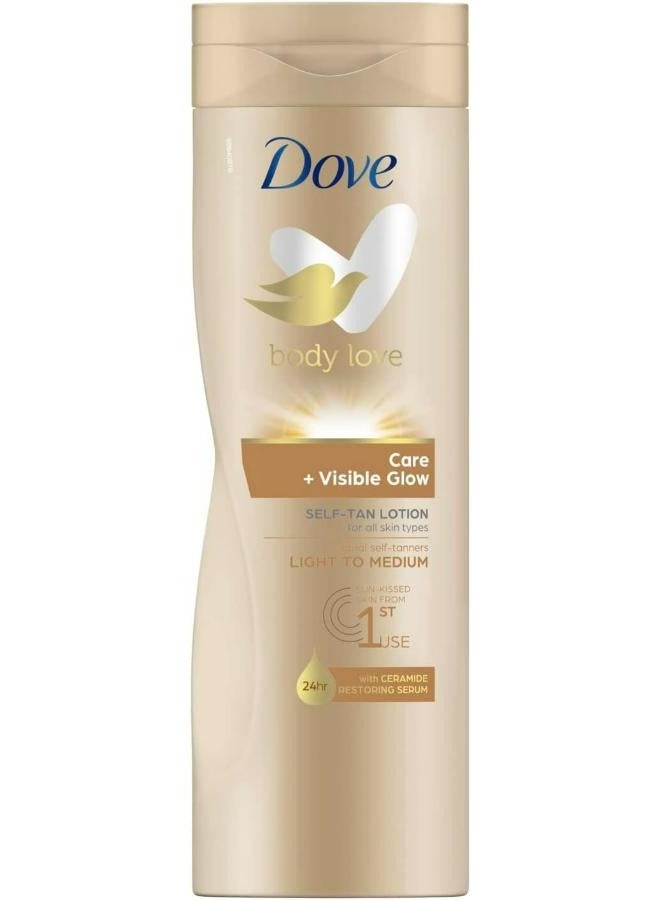 Dove Body Love Visible Glow Gradual Self Tan Body Lotion light to Medium 400ml - Image 2