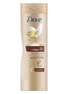 Dove Body Love Visible Glow Gradual Self Tan Body Lotion light to Medium 400ml  - Image 1