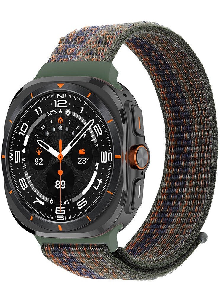 ZORE - Galaxy Watch Ultra 47MM Krd-03 Mesh Strap-Green-Orange - Image 1