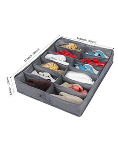 Bukela Under Bed Storage Bag Storage Bag, Set of 2 with Lid, Zipper and Handle, Clear Folding Under Bed Shoe Storage Solution, Can Store 24 Pairs of Shoes in Total  - Image 2