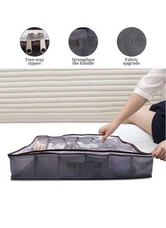 Bukela Under Bed Storage Bag Storage Bag, Set of 2 with Lid, Zipper and Handle, Clear Folding Under Bed Shoe Storage Solution, Can Store 24 Pairs of Shoes in Total  - Image 4