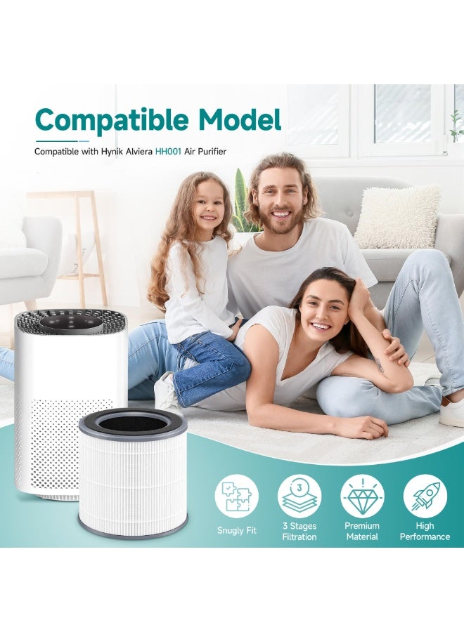 DIYANOO Air Purifier Replacement Filter – 3-Stage True HEPA with Activated Carbon, Removes 99.97% of Dust, Pollen, Pet Dander & Odors - Image 3