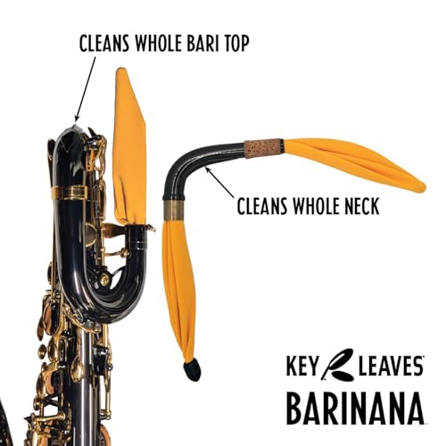 Key Leaves BARINANA™ Baritone Saxophone Cleaner Swab with DRIFIT wicking fabric, guided tip, and flex shaft for easy, fast cleaning of any bari saxophone - Image 2