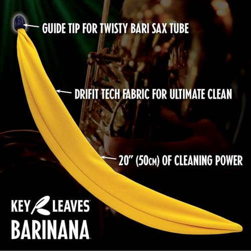 Key Leaves BARINANA™ Baritone Saxophone Cleaner Swab with DRIFIT wicking fabric, guided tip, and flex shaft for easy, fast cleaning of any bari saxophone - Image 3