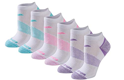 Saucony Womens RunDry Performance Selective Cushion Socks Available in SL 6 12 Pairs White Brights 6 Pairs Medium - Image 1
