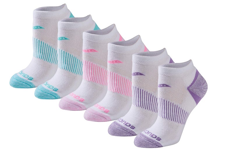 Saucony Womens RunDry Performance Selective Cushion Socks Available in SL 6 12 Pairs White Brights 6 Pairs Medium - Image 3