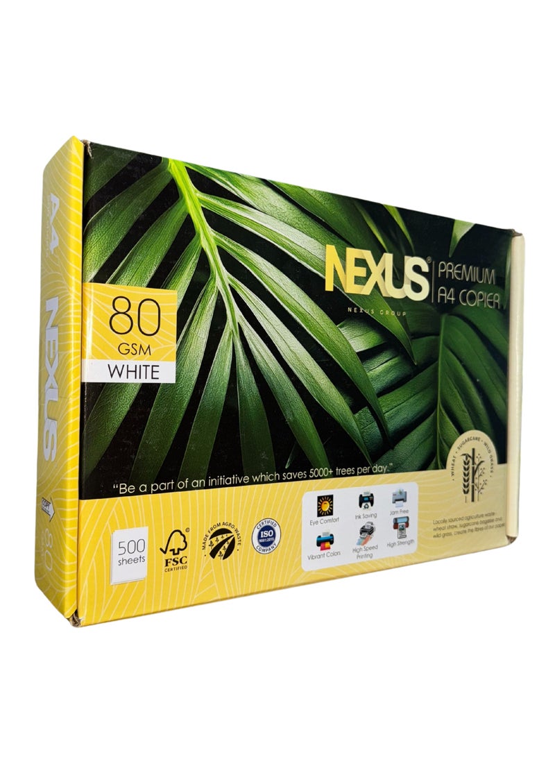 NEXUS Ecofriendly Nexus Premium A4 Paper Copier | 80 GSM | 500 Sheets - An Agro Based Paper - Image 1