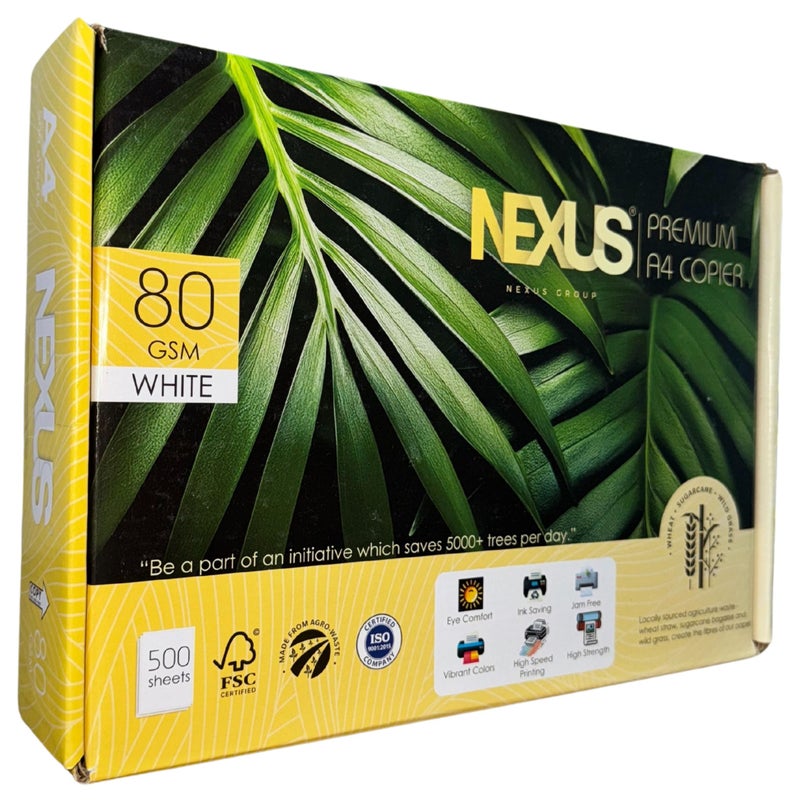 NEXUS Ecofriendly Nexus Premium A4 Paper Copier | 80 GSM | 500 Sheets - An Agro Based Paper - Image 1