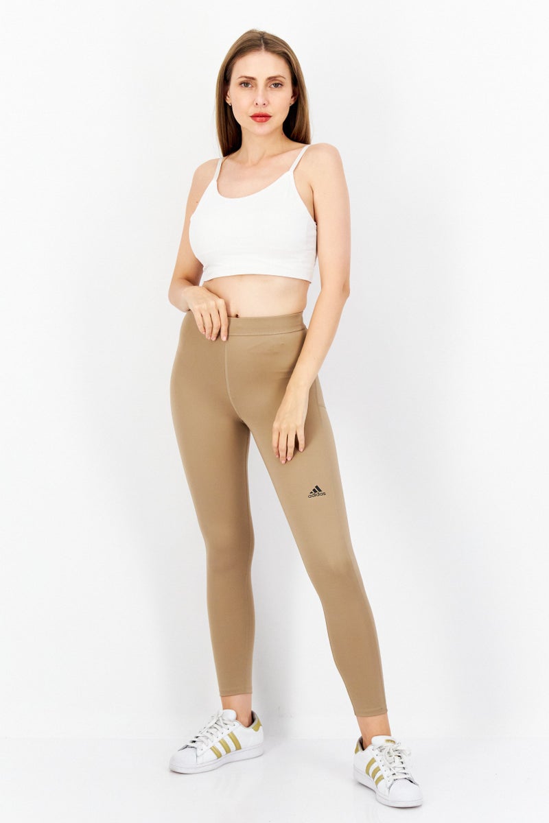 Adidas Women Tight Fit Training Leggings, Tan - Image 2