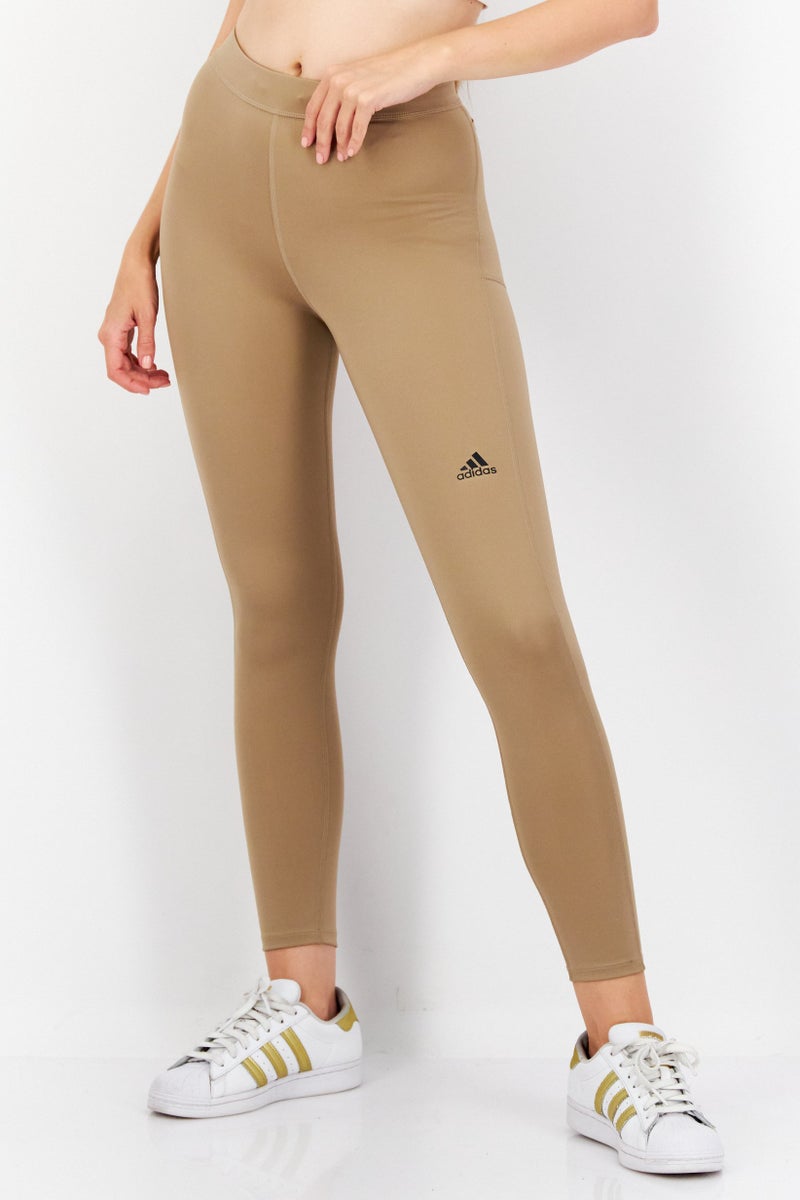 Adidas Women Tight Fit Training Leggings, Tan - Image 1