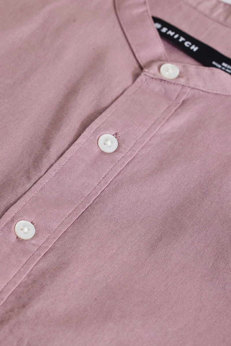 SNITCH Muted Rose Solid Long Sleeve Slim Fit Shirt