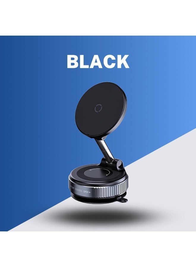 NIXIVE MagGrip Orbit 360° Magnetic Car Phone Mount –  Built-in Wireless Charger, Manual Vacuum Suction, 360° Full Rotation, Universal Compatibility with iPhone 17 Pro/Pro Max/Air, Galaxy S25/S24, and other Smartphones - Image 2