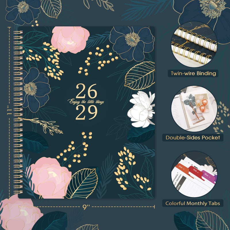 Indeme 2026-2029 Monthly Planner/Calendar - 3 Year Monthly Planner 2026-2029, July 2026 - June 2029, 9'' x 11'', 36 Colorful Months Tabs, Pocket, Note Pages, Holidays, Twin-wire Binding - Image 5