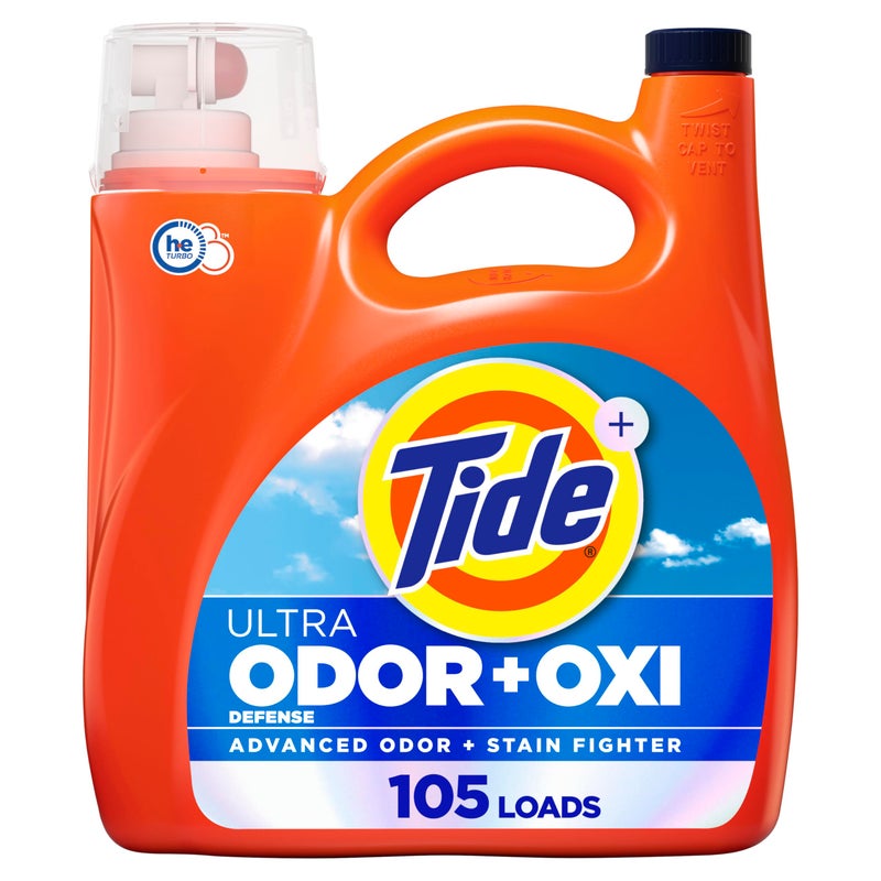 Tide Ultra Odor Defense Plus Oxi Liquid Laundry Detergent, 148 fl oz, 105 Loads, Advanced Odor and Stain Fighting Laundry Detergent Liquid - Image 1
