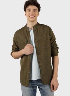 Band Collar Classic Fit Shirt