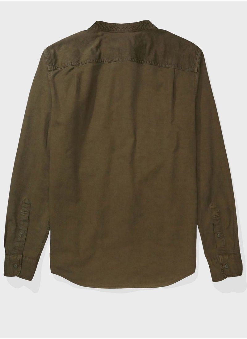 American Eagle - Band Collar Classic Fit Shirt - Image 1