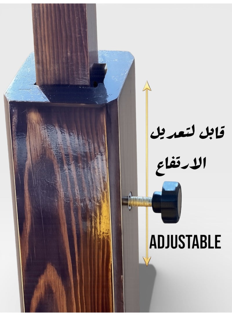 تايبا حامل مصحف خشبي فاخر - تصميم أنيق مع ارتفاع قابل للتعديل وقاعدة متحركة - Image 3
